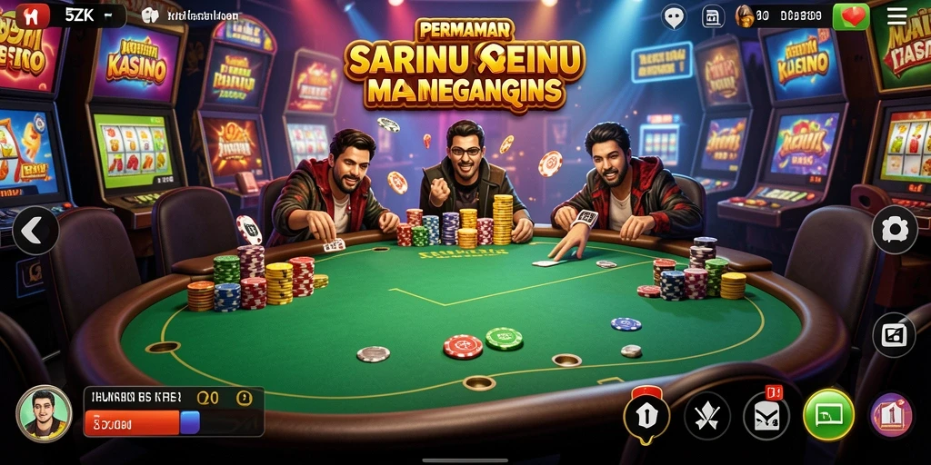 Screenshot gameplay 5ZK menampilkan suasana Kasino yang menegangkan.