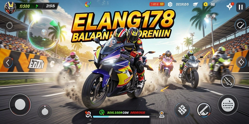 Gameplay seru ELANG178 dengan aksi balapan motor yang mendebarkan.