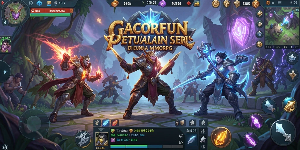 Screenshot GACORFUN menunjukkan aksi pertempuran yang mendebarkan dalam dunia MMORPG.
