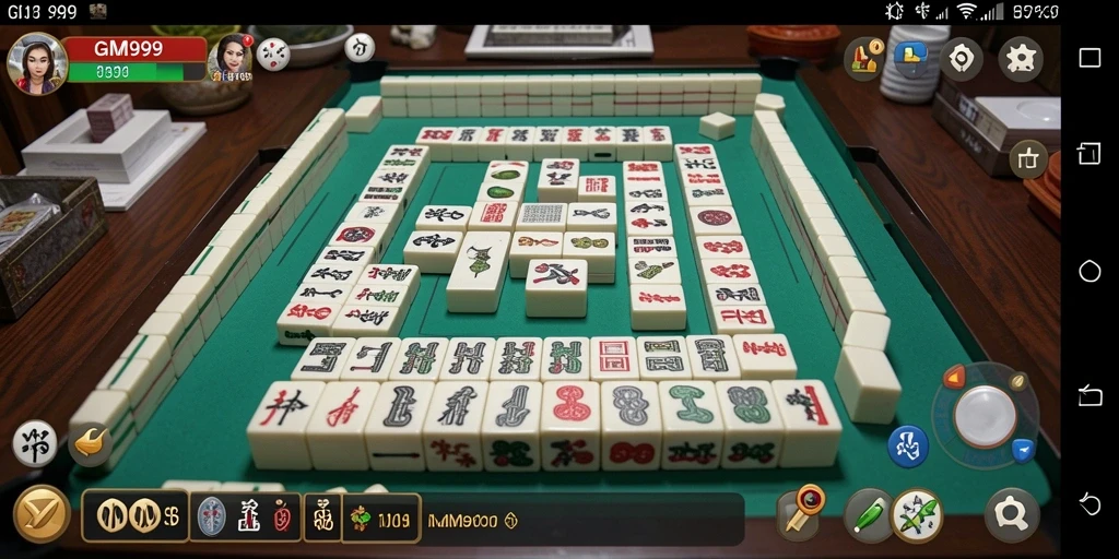 Screenshot gameplay GIM999 menunjukkan pengalaman Mahjong yang mendebarkan.
