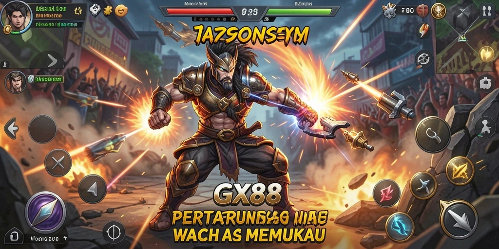 Tampilan gameplay <strong>GX88</strong> yang intens dan menggebu-gebu saat bertarung.