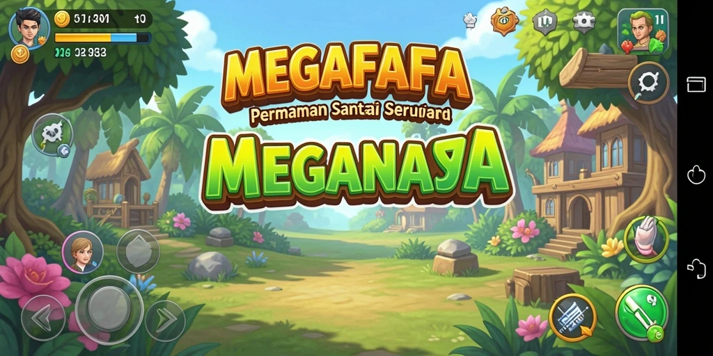 Tampilan screenshot dari gameplay MEGAFAFA yang ceria dan menarik.