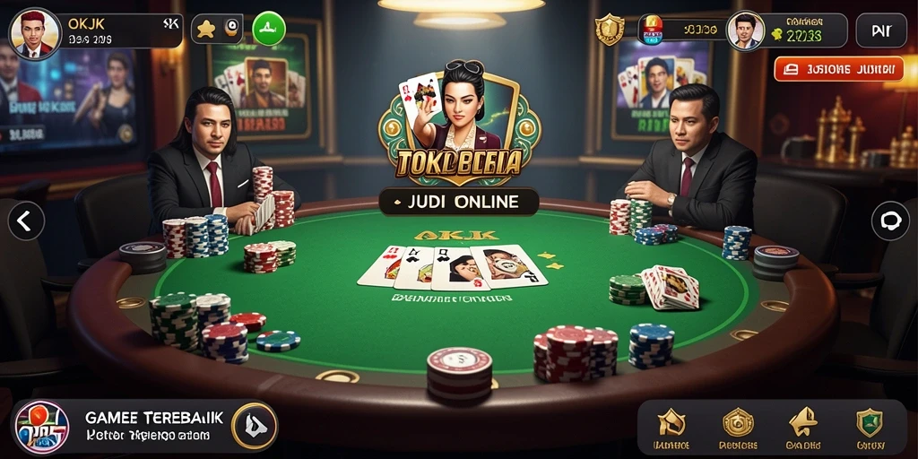Tampilan gameplay Poker yang menarik dan kompetitif di OKJK.