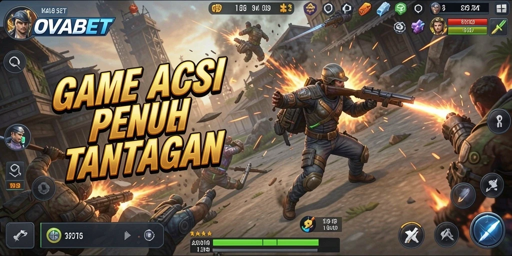 Tangkapan layar utama OVABET menampilkan aksi mendebarkan yang intens.