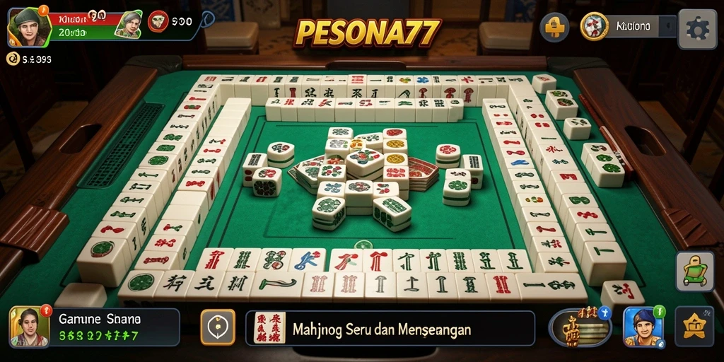 Screenshot utama PESONA77 menampilkan gameplay Mahjong yang menarik.