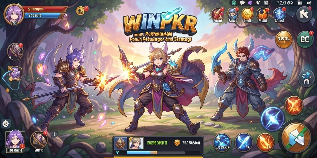 Tampilan permainan <strong>WINPKR</strong> dengan karakter anime menarik.